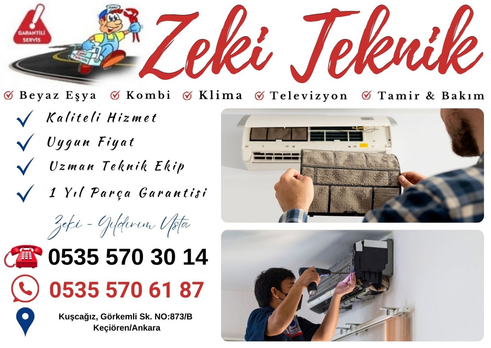 Keçiören Kuşcağız Klima Servisi